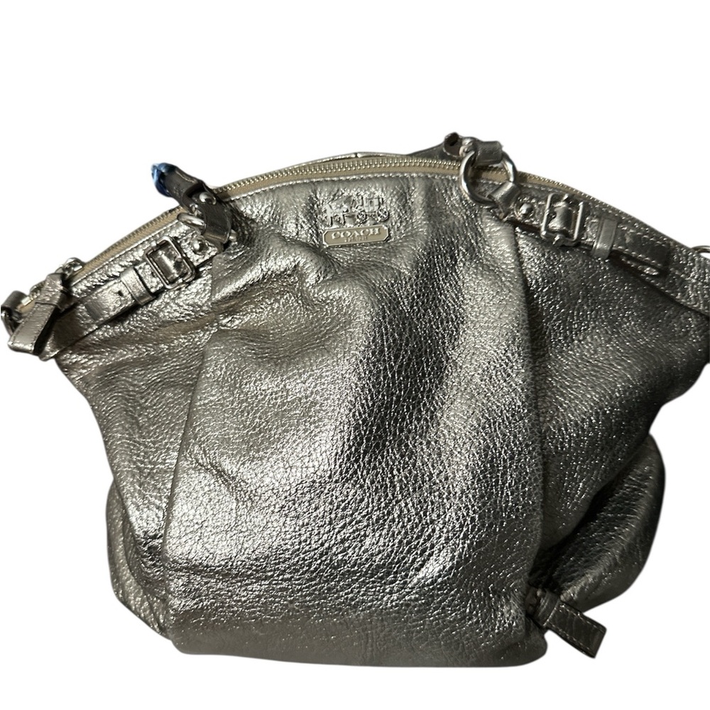 Coach madison large metallic leather Shoulder Bag crossbody strap no call outs